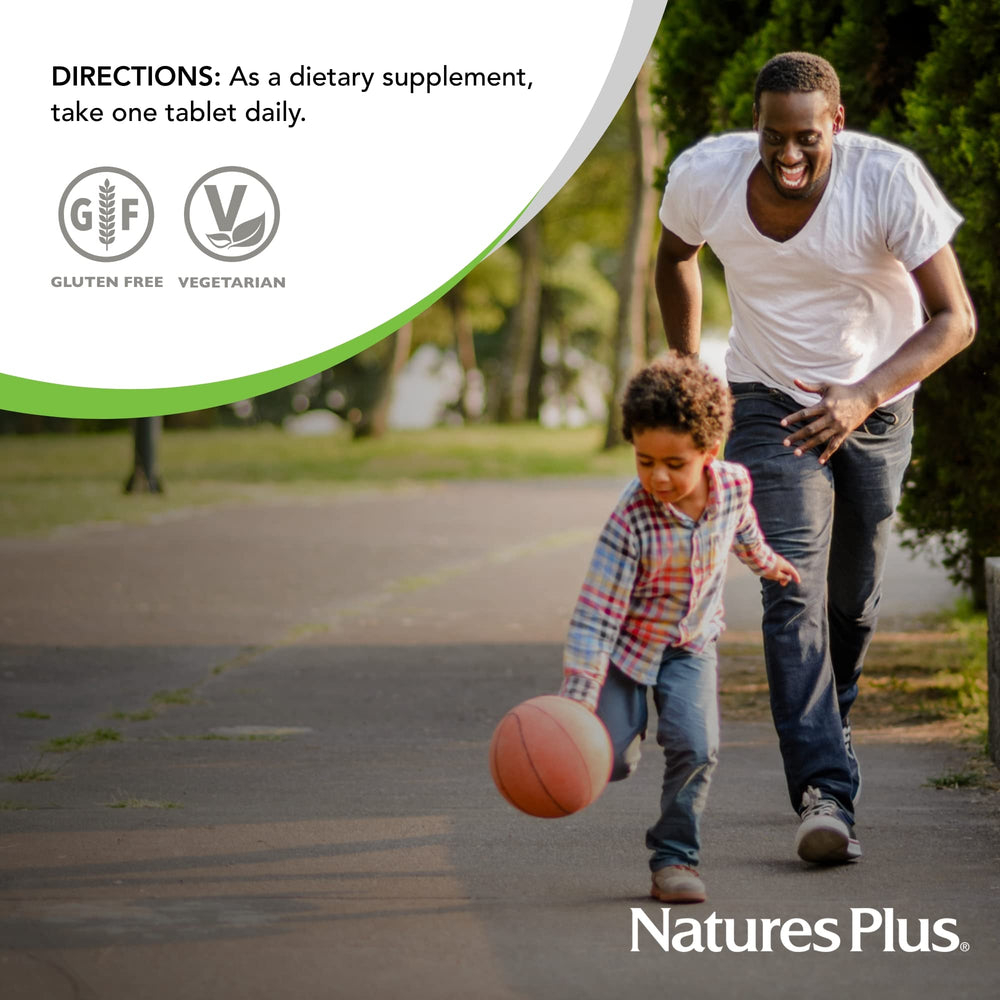 NaturesPlus gluten free vegetarian formula badge on bottle label