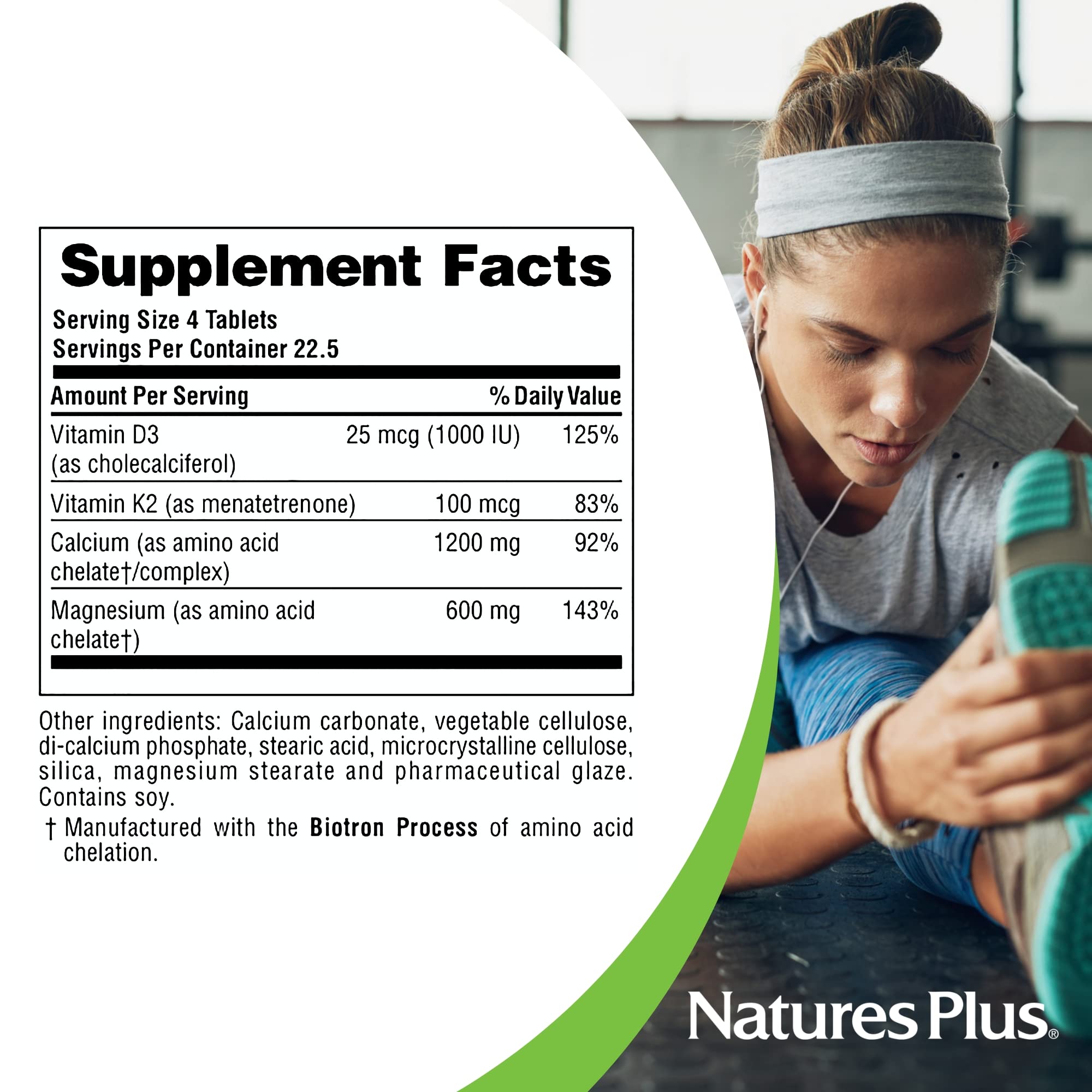 NaturesPlus gluten-free vegetarian formula icon indicates diet compatibility.