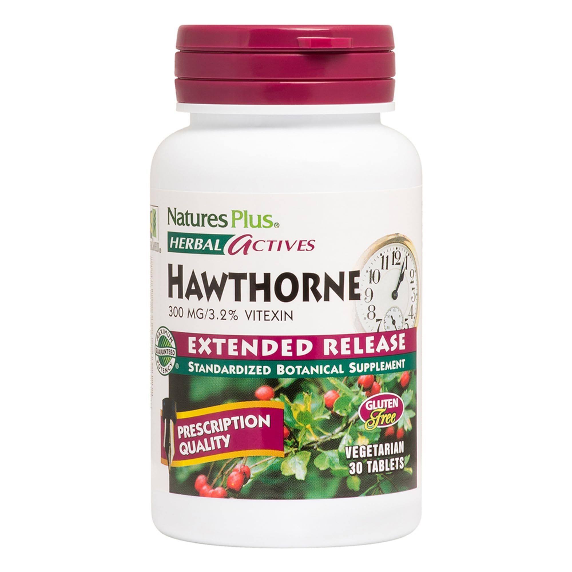 NaturesPlus Hawthorn Extended Release bottle front for easy daily heart support
