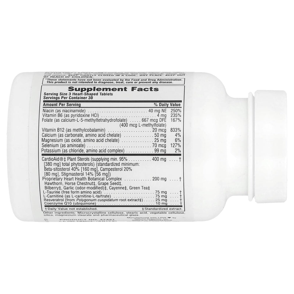 Close-up of NaturesPlus Heartbeat label highlighting vegetarian, gluten-free formulation.