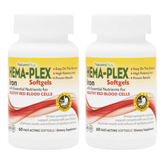 NaturesPlus Hema-Plex Iron softgels bottle with high-potency daily iron support