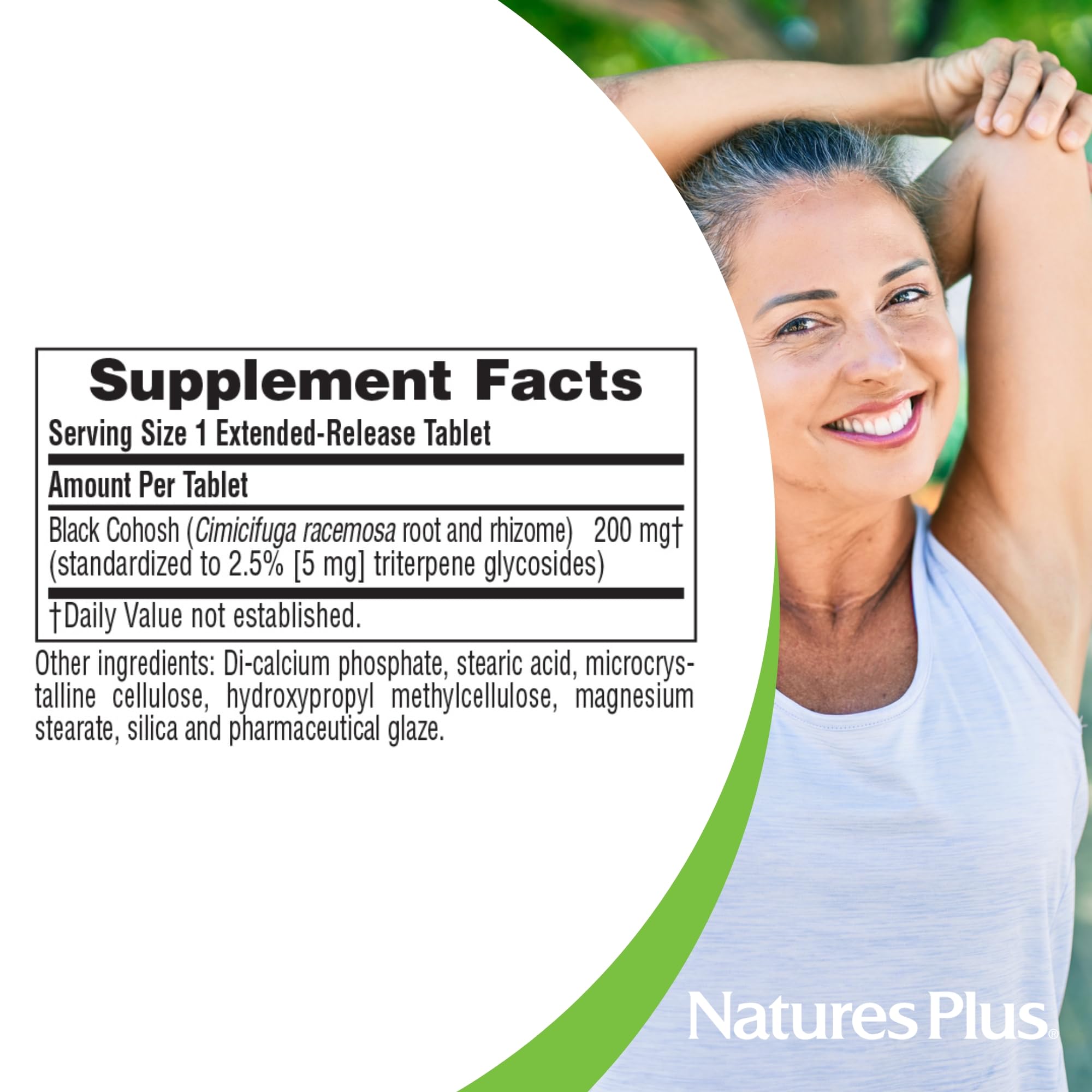 NaturesPlus Herbal Actives Black Cohosh serving dispense close-up