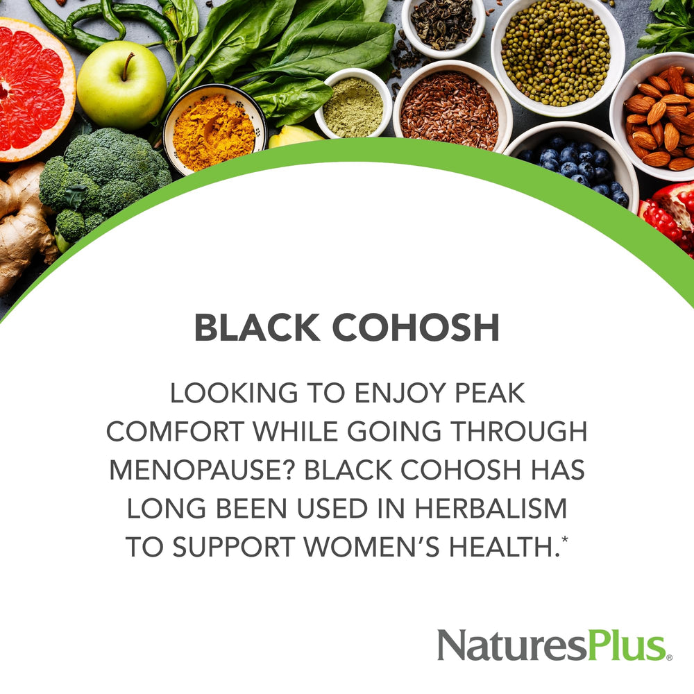 NaturesPlus Herbal Actives Black Cohosh tablets front view for daily use