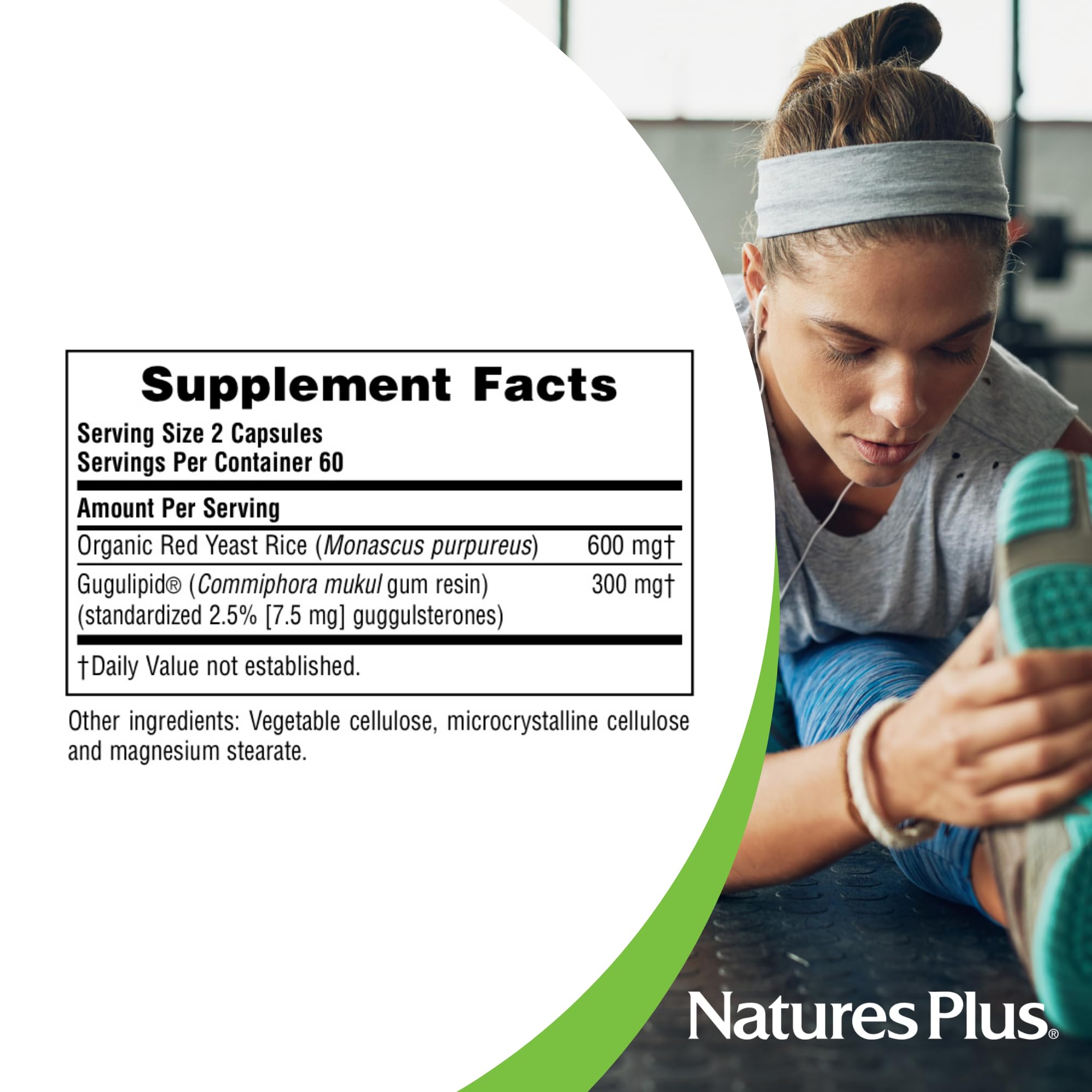 NaturesPlus Herbal Actives capsules poured from bottle illustrate easy daily ingestion.