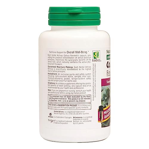 NaturesPlus Herbal Actives Coleus Forskohlii capsules ready for daily supplementation