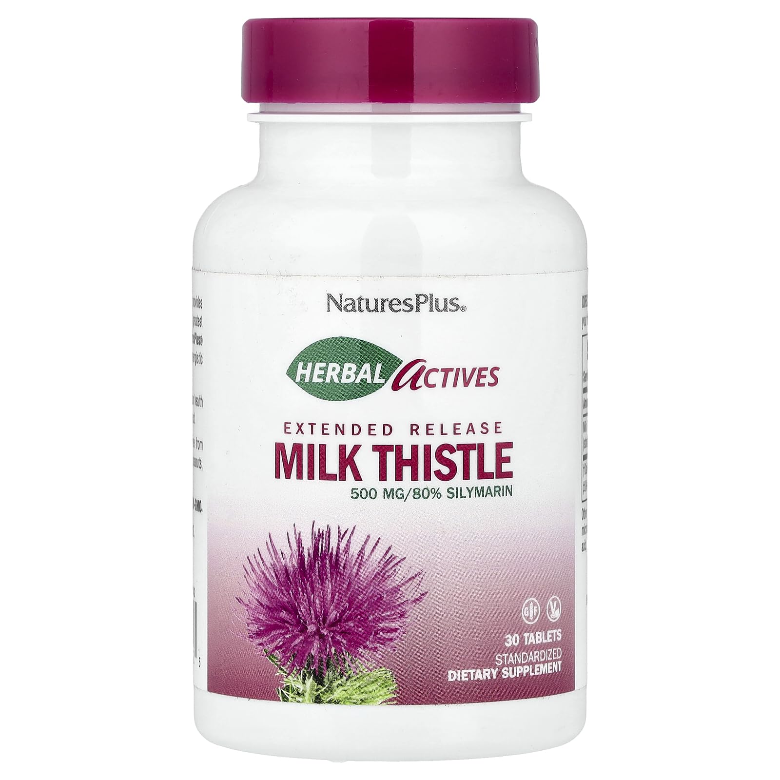 NaturesPlus Herbal Actives Milk Thistle extended-release bottle for daily wellness routine.