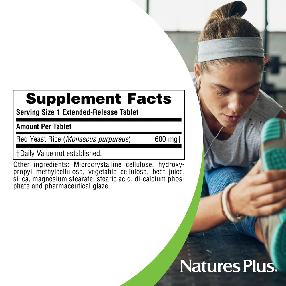 Packaging image showing vegan-friendly formula by NaturesPlus Herbal Actives Red Yeast Rice