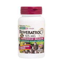 NaturesPlus Herbal Actives Resveratrol extended-release bottle for steady daily support