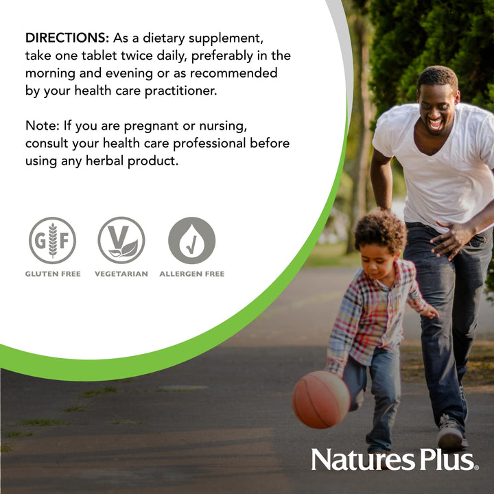 NaturesPlus Herbal Actives St John's Wort nutrition facts showing 60 servings