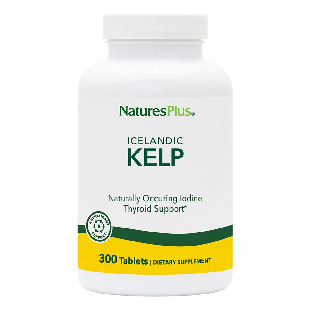 NaturesPlus Icelandic Kelp bottle front shows vegetarian formula.