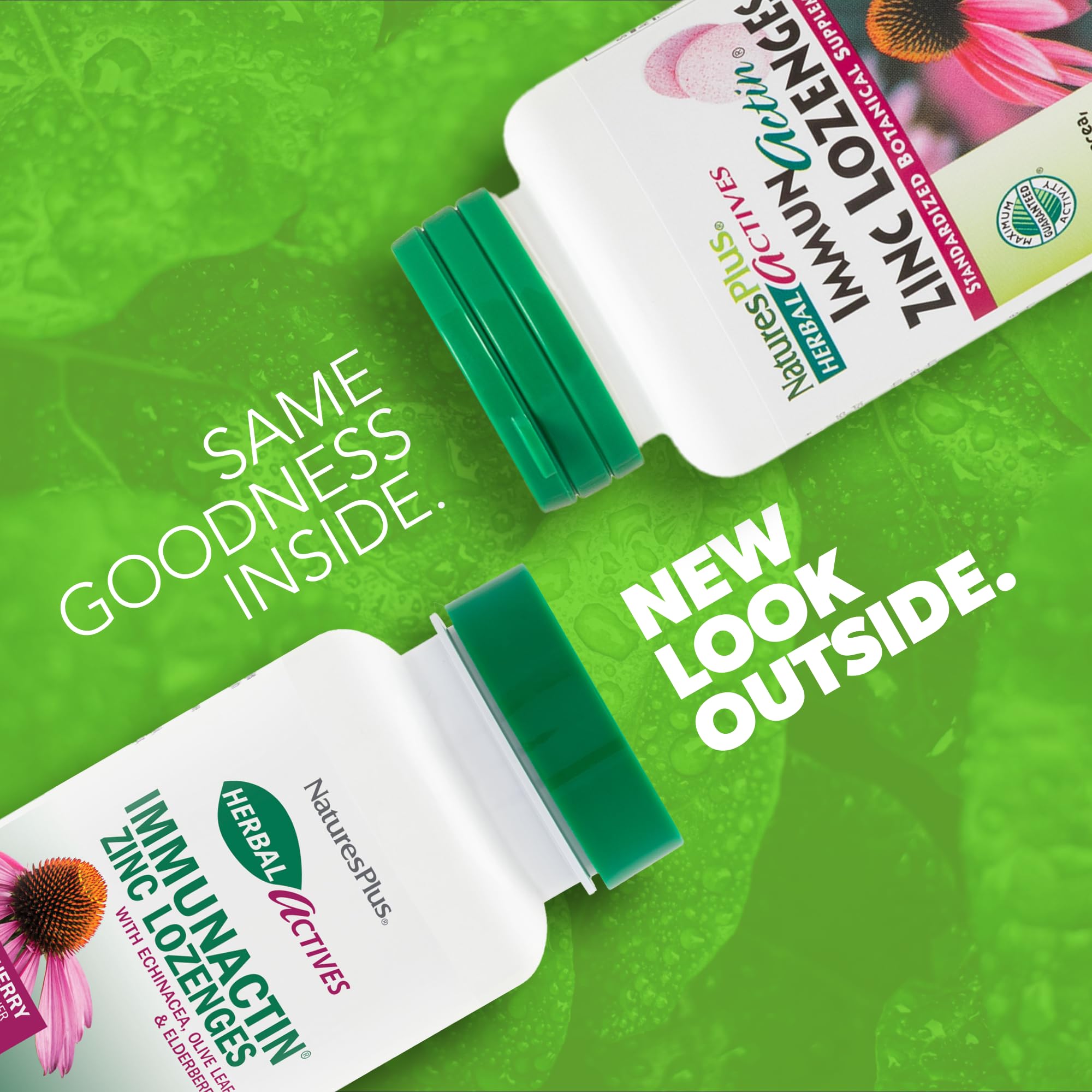 NaturesPlus ImmunActin lozenges wild cherry close-up highlighting flavor and texture