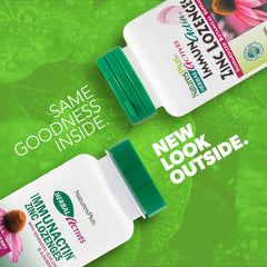 NaturesPlus ImmunActin lozenges wild cherry close-up highlighting flavor and texture