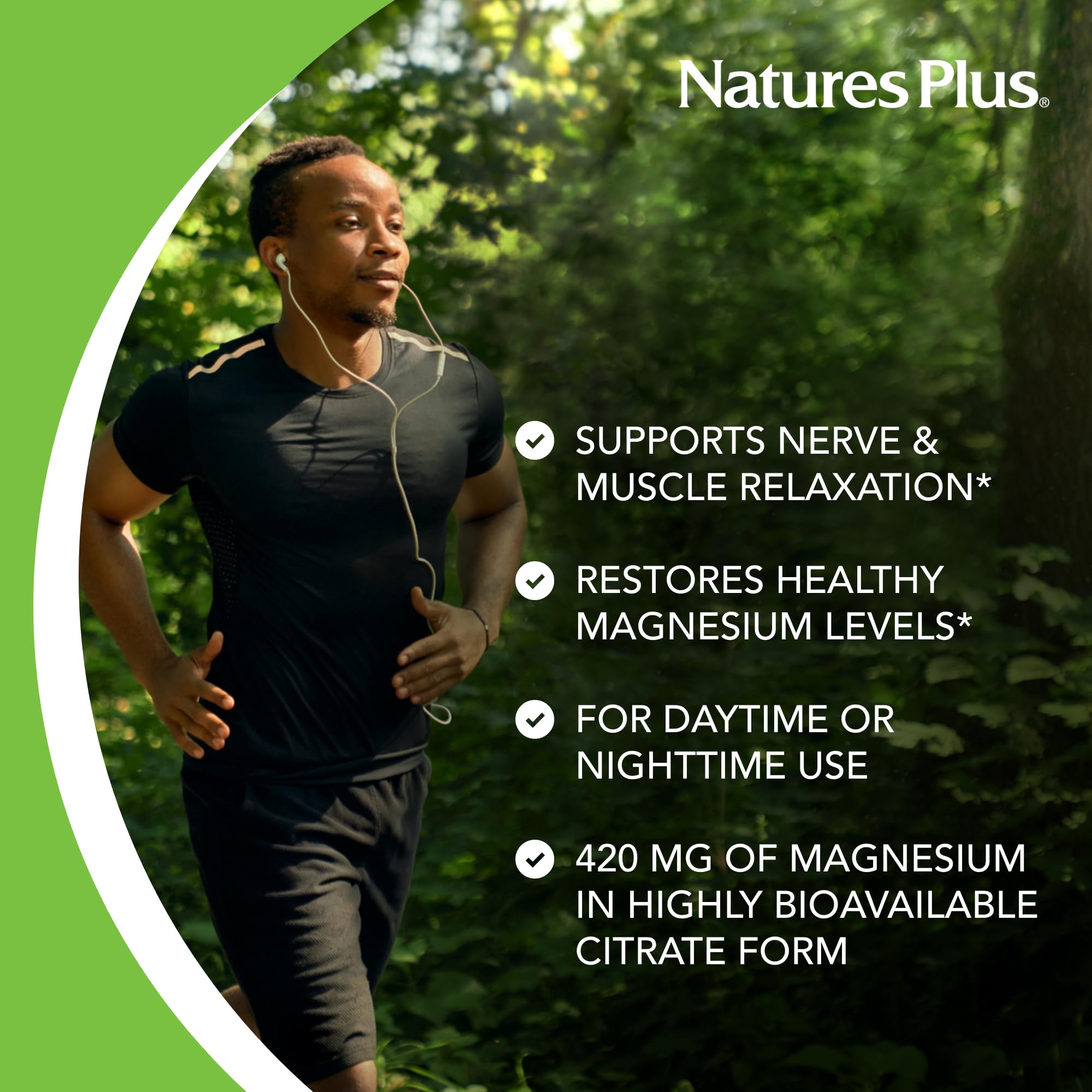Close-up of NaturesPlus KalmAssure label showing vegan, gluten-free formula.