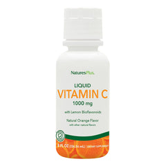 NaturesPlus Liquid Vitamin C bottle front shows 1000 mg per serving and antioxidant support