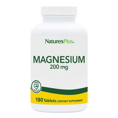NaturesPlus Magnesium 200mg tablets bottle for daily mineral support.