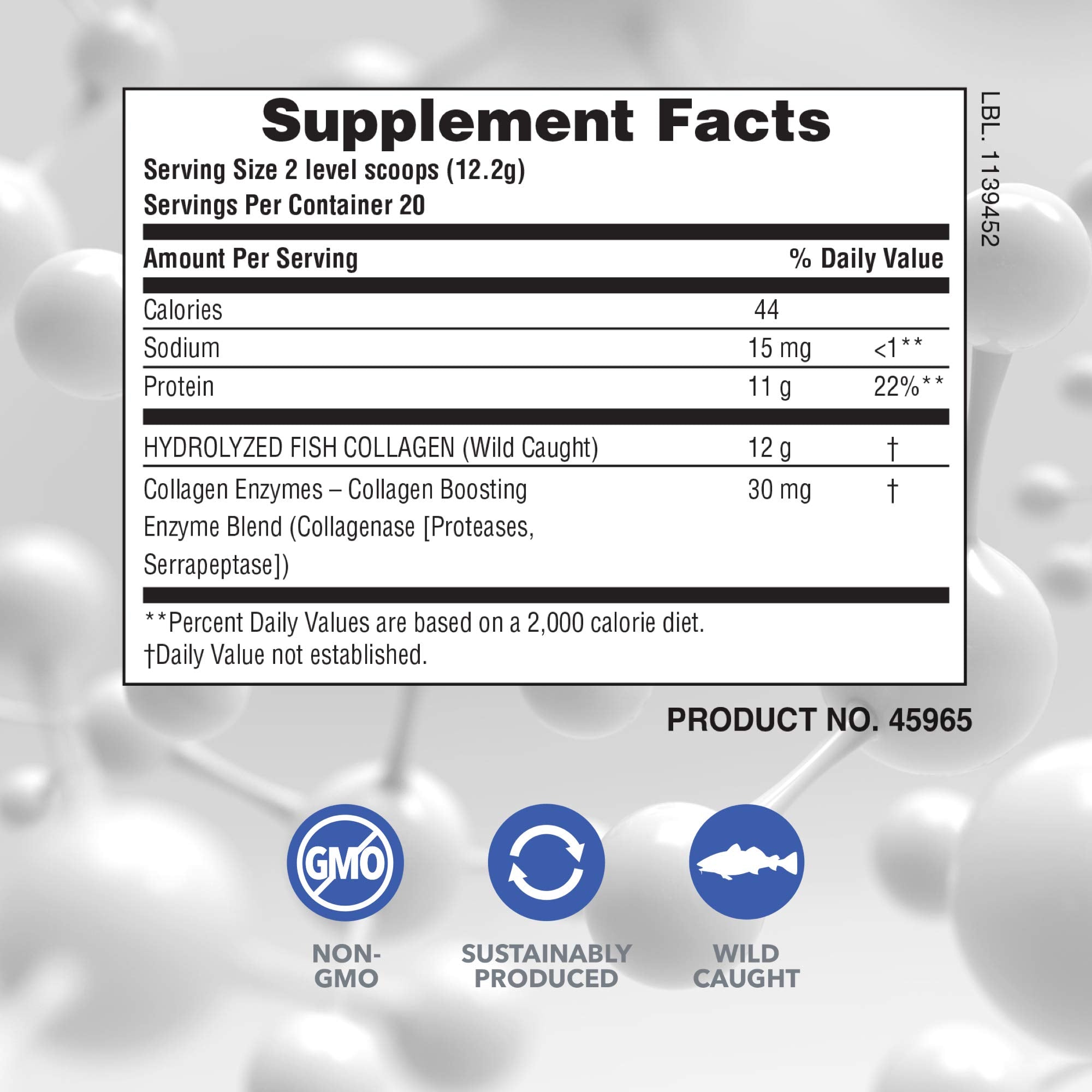 NaturesPlus Marine Collagen Peptides produced in FDA- and NSF-registered facilities.