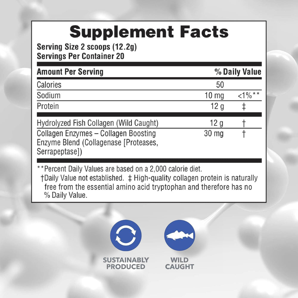 NaturesPlus Marine Collagen Peptides powder dissolving easily in liquids.