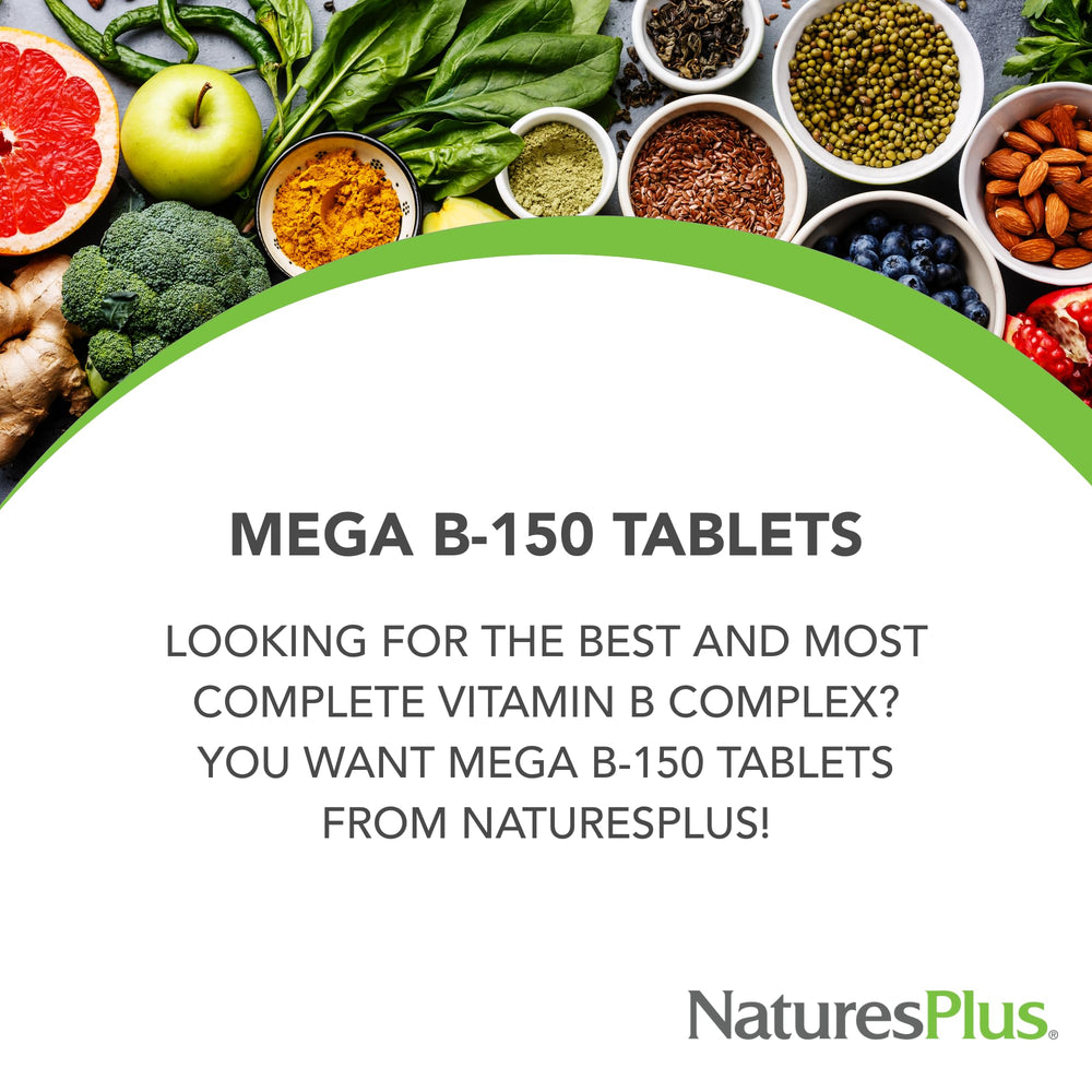 NaturesPlus Mega B-150 label back with serving details