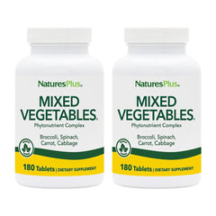 NaturesPlus Mixed Vegetables bottle front for daily greens nutrition.