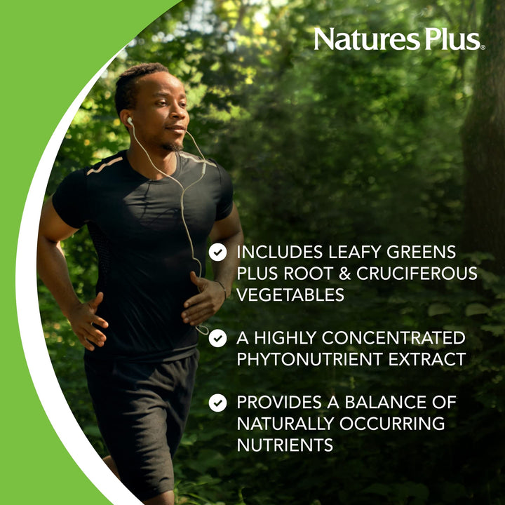 NaturesPlus Mixed Vegetables ingredients with broccoli and spinach illustration.