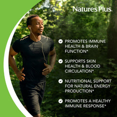 NaturesPlus Niacinamide 1000 mg tablets close-up reveals vegetarian, gluten-free formulation.