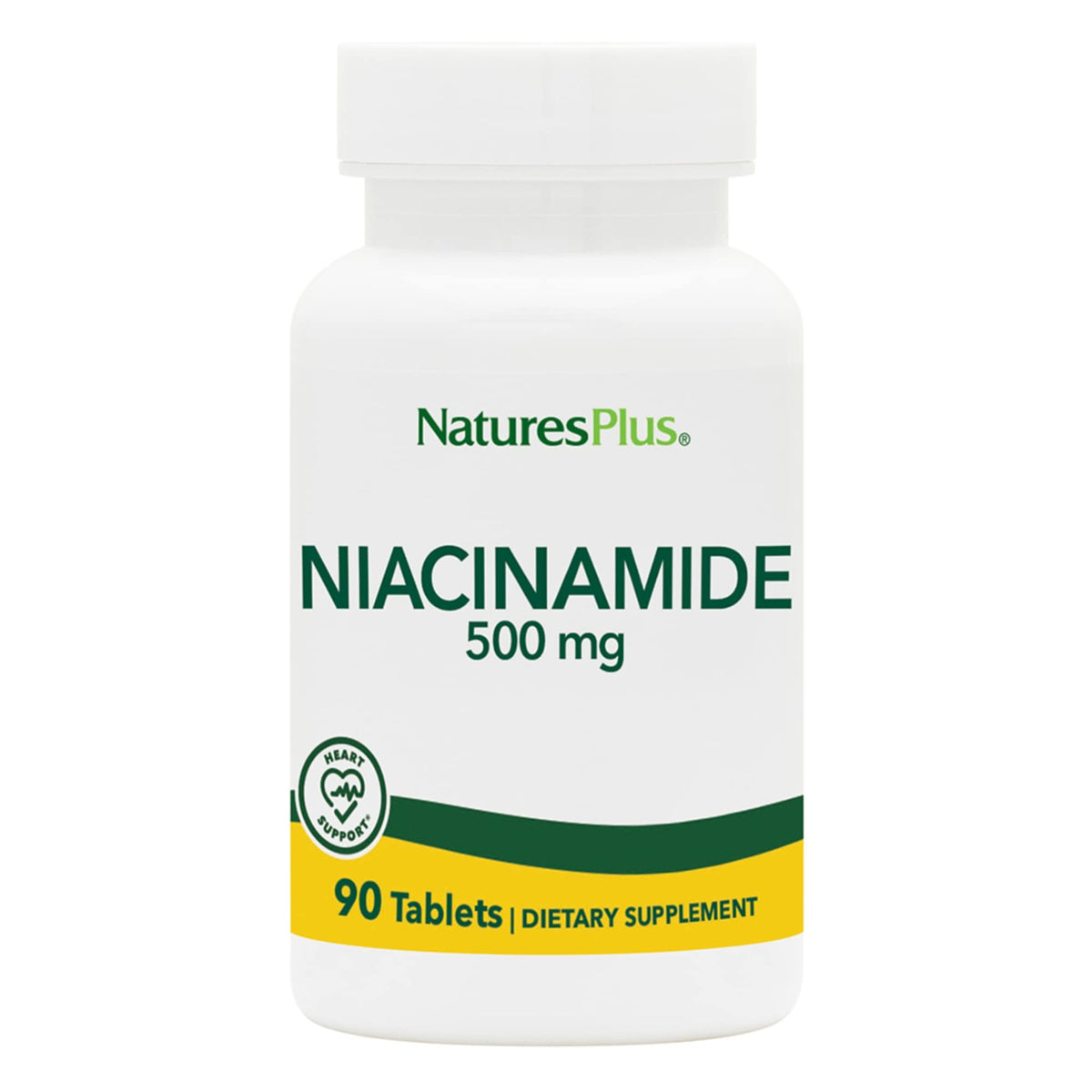 NaturesPlus Niacinamide 500mg bottle supports daily energy metabolism.