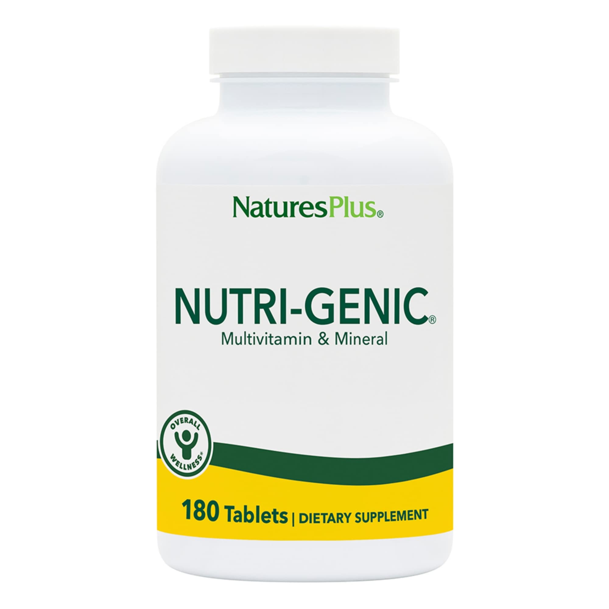 Nature's Plus Nutri-Genic bottle front showing hypoallergenic multivitamin packaging