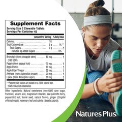 Close-up of Nutri-Zyme tablet showing minty texture for easy chewing