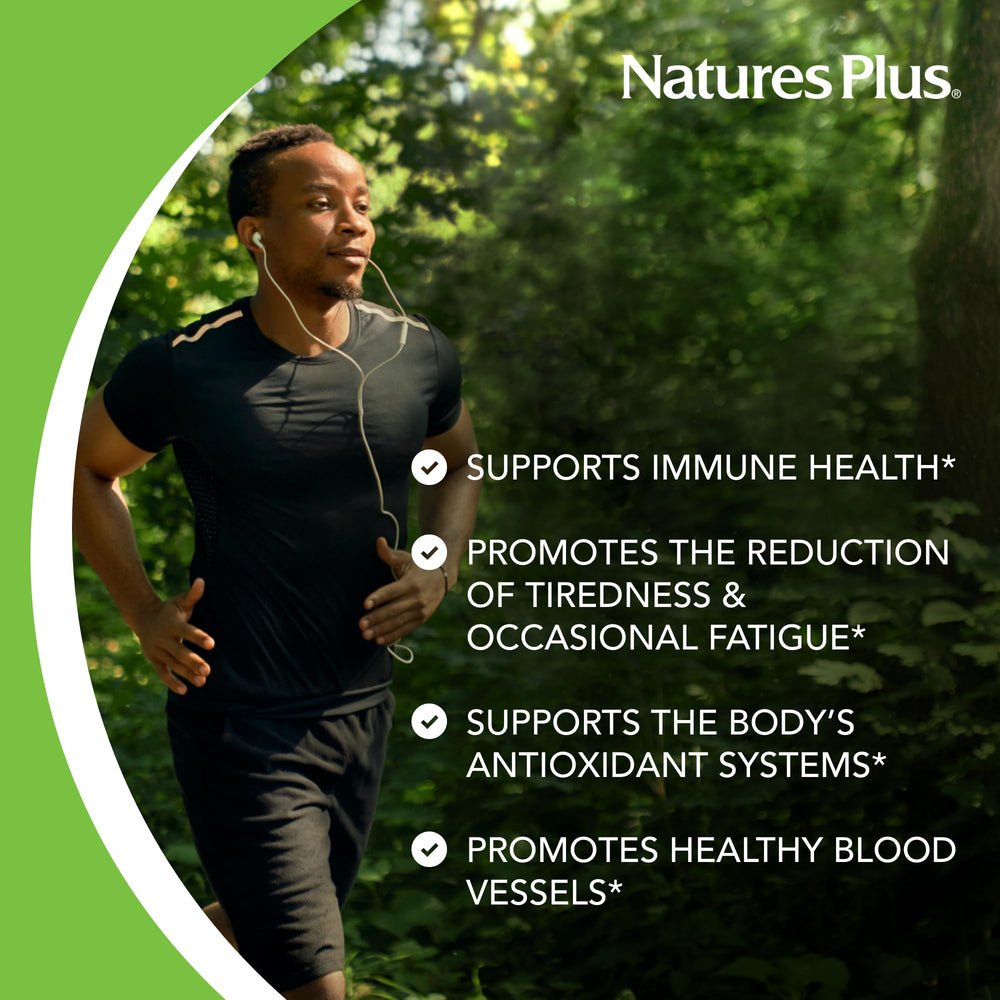 NaturesPlus packaging close-up highlighting corn-free gluten-free formula