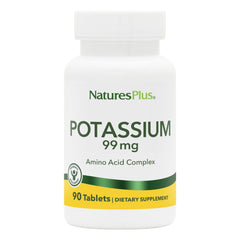 Nature’s Plus potassium 99 mg gluten-free icon on packaging