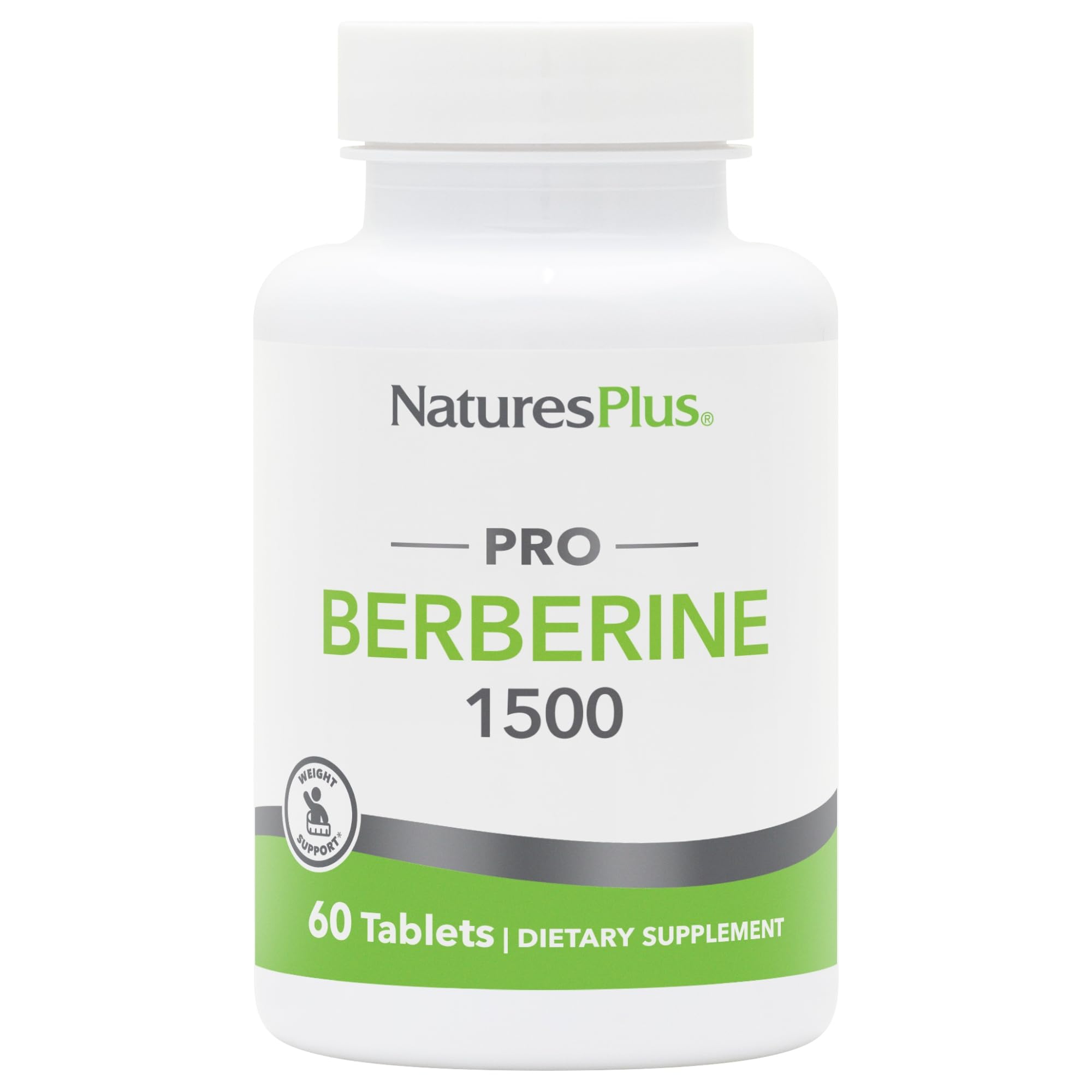 NaturesPlus PRO Berberine 1500 mg bottle highlighting metabolism support.