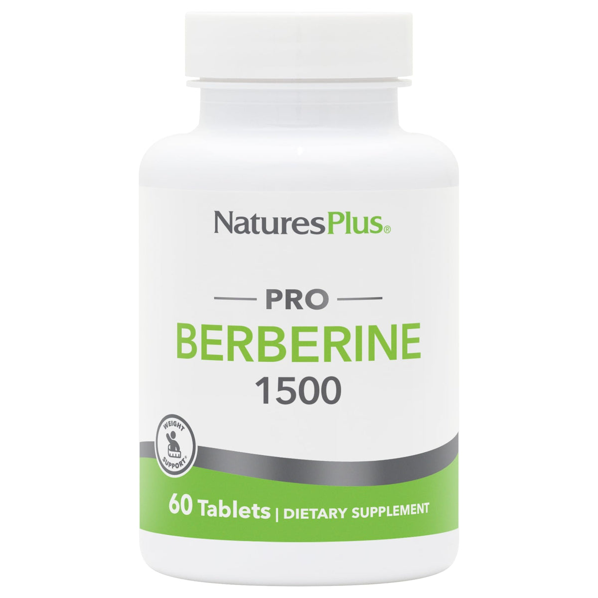 NaturesPlus PRO Berberine 1500 mg bottle highlighting metabolism support.