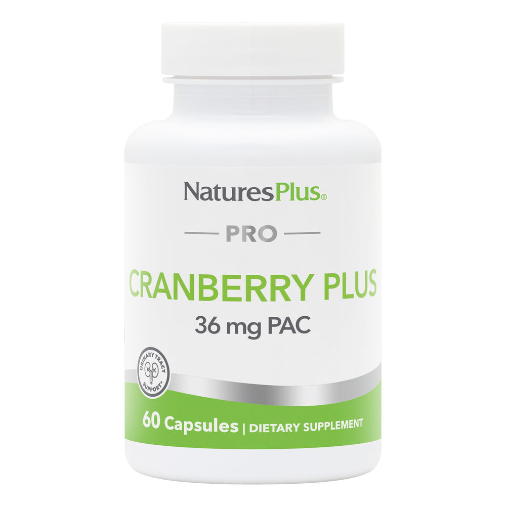 Nature's Plus PRO Cranberry Plus bottle front for urinary health support.
