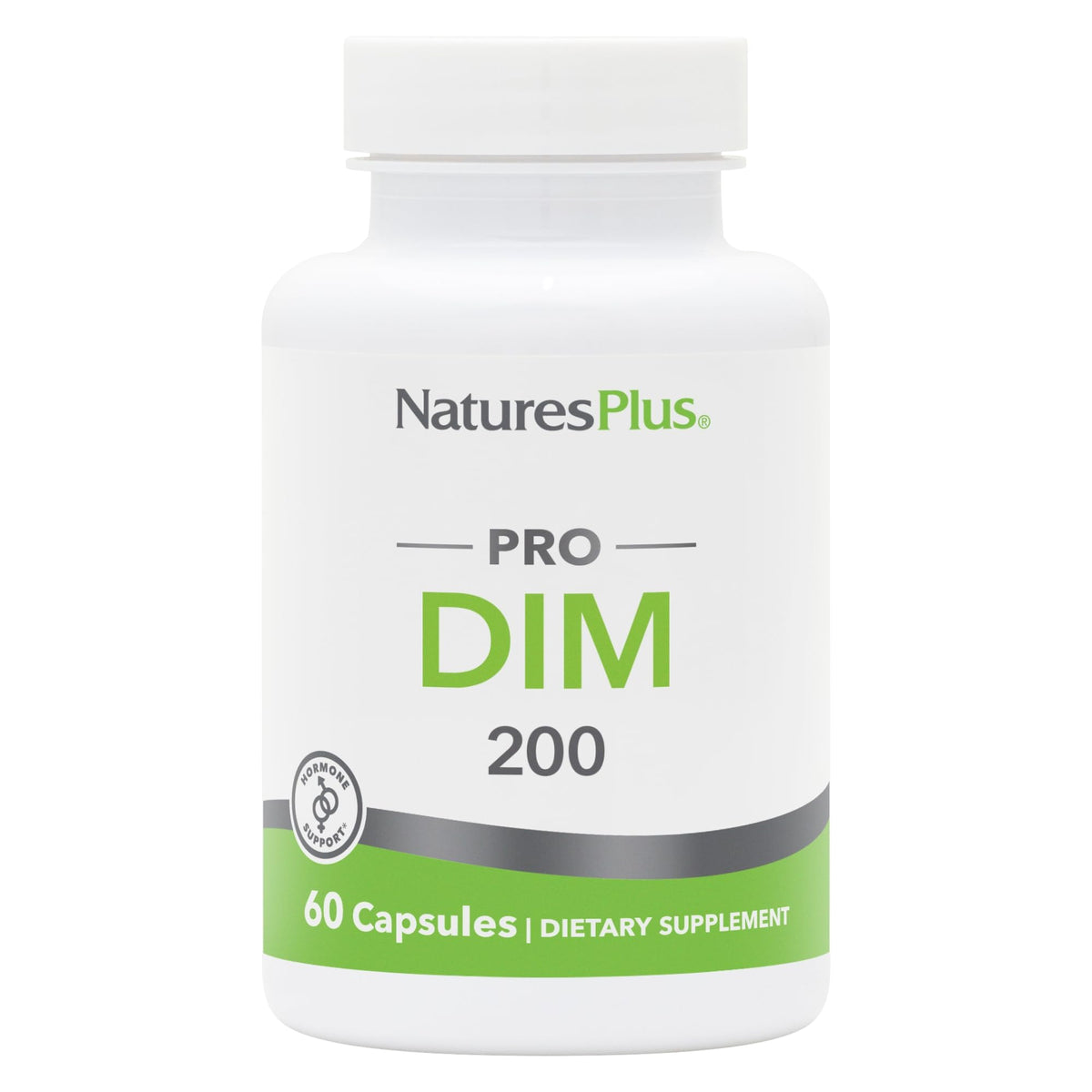 NaturesPlus PRO DIM 200 mg bottle for daily hormone-support routine.