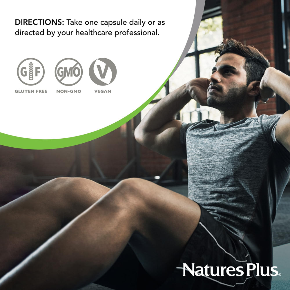 Product graphic highlights 60 capsules for 60 servings.