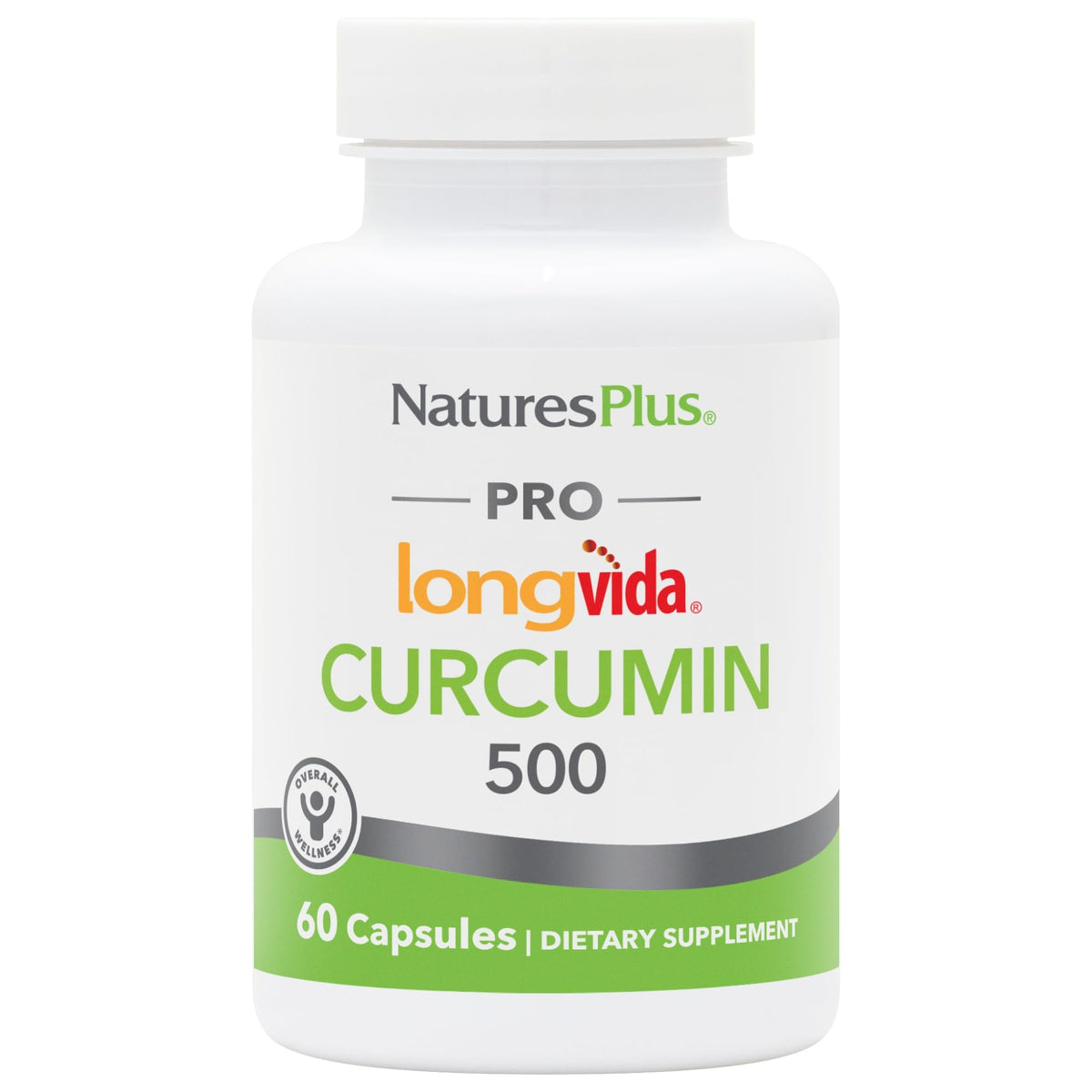 NaturesPlus PRO Longvida Curcumin 500mg bottle highlighting antioxidant support