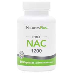 NaturesPlus PRO NAC 1200 mg bottle on countertop for easy daily routine