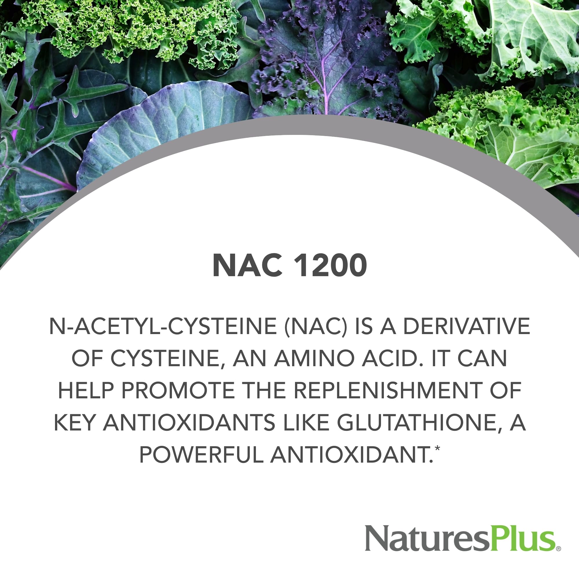 NaturesPlus PRO NAC 1200 mg, etiqueta visible, pureza y calidad en cada envase.