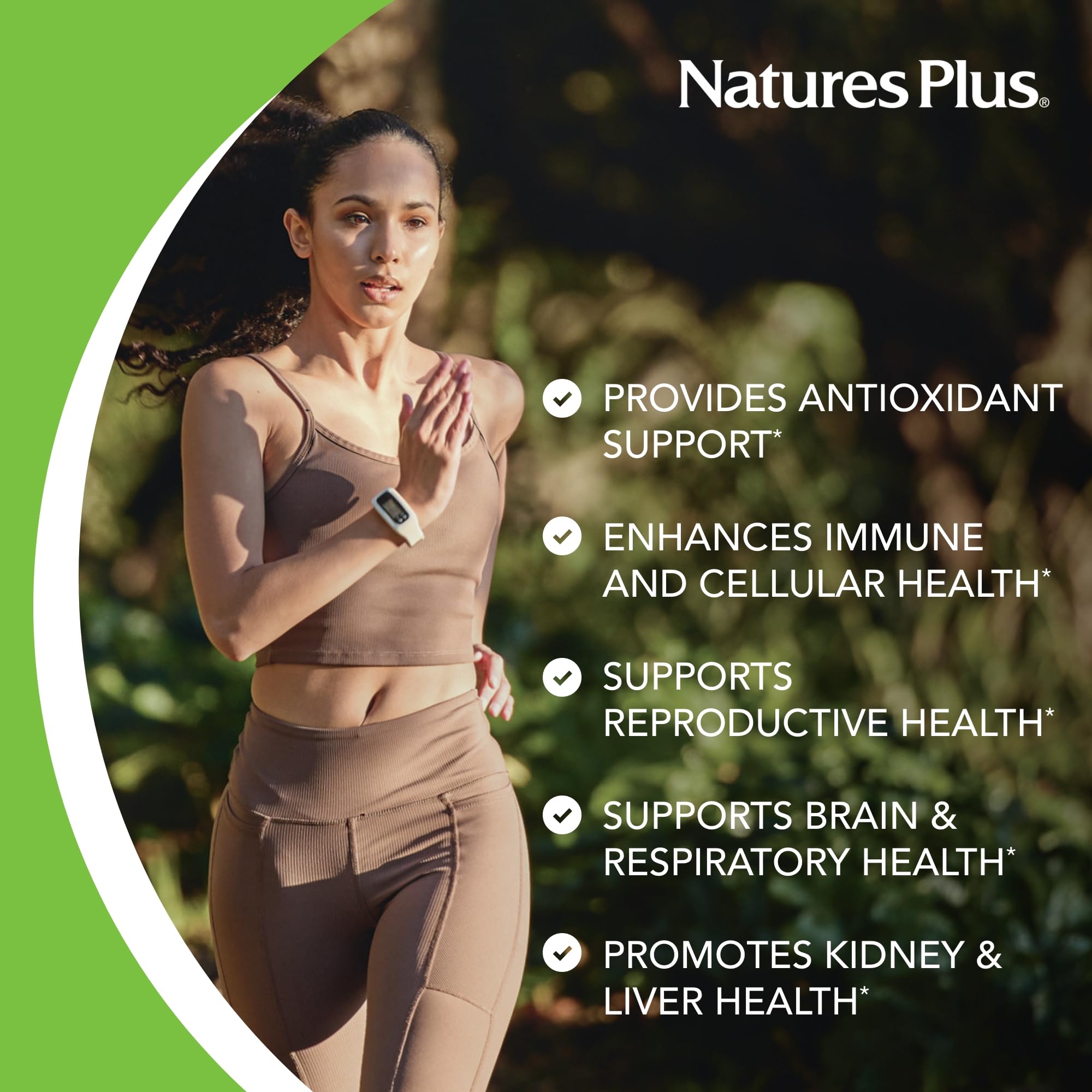 Front label highlights NSF cGMP quality and non-GMO ingredients