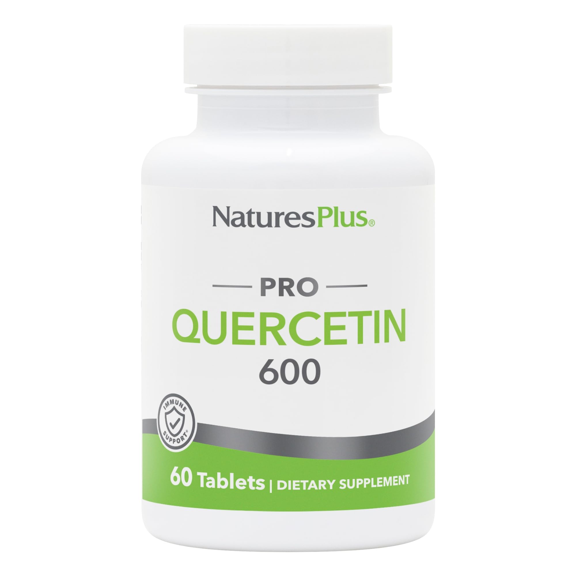 NaturesPlus PRO Quercetin 600 mg tablets closeup showing daily wellness potential