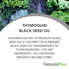 Close-up of NaturesPlus PRO ThymoQuin softgels, easy swallow for ongoing immune support.