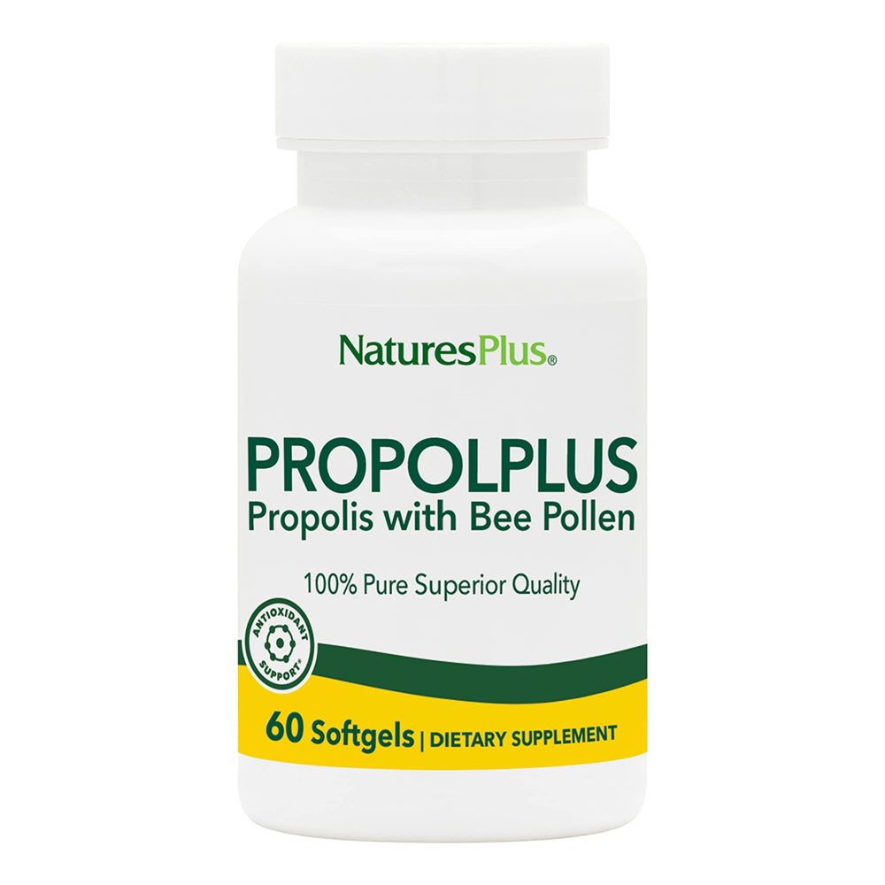 NaturesPlus Propolplus bottle with softgels for convenient daily use