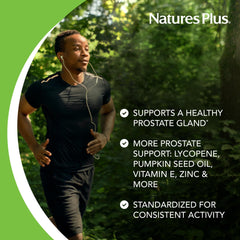 NaturesPlus ProstActin capsules close-up of easy-to-swallow softgels.