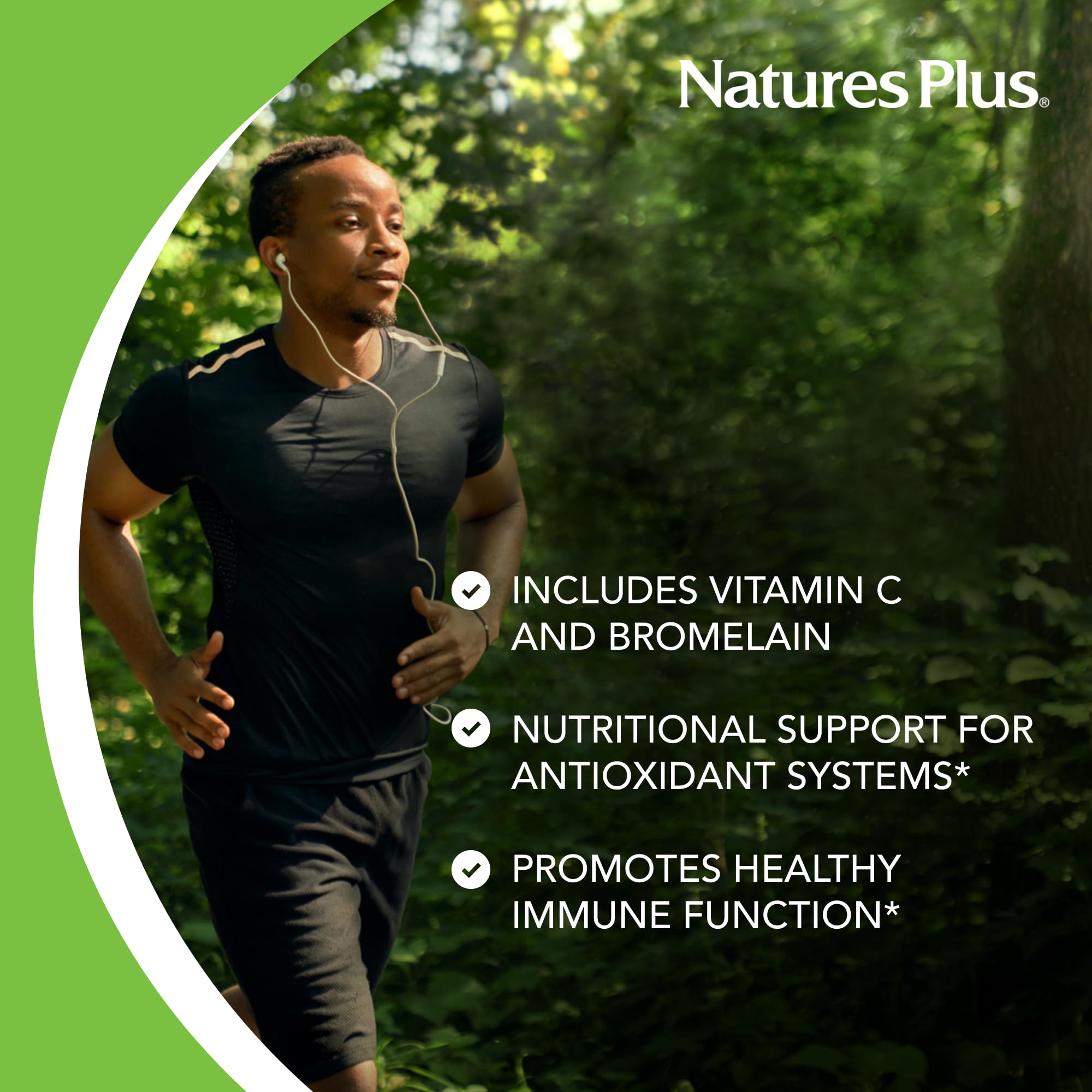 NaturesPlus Quercetin Plus gluten-free packaging supports sensitive diets.