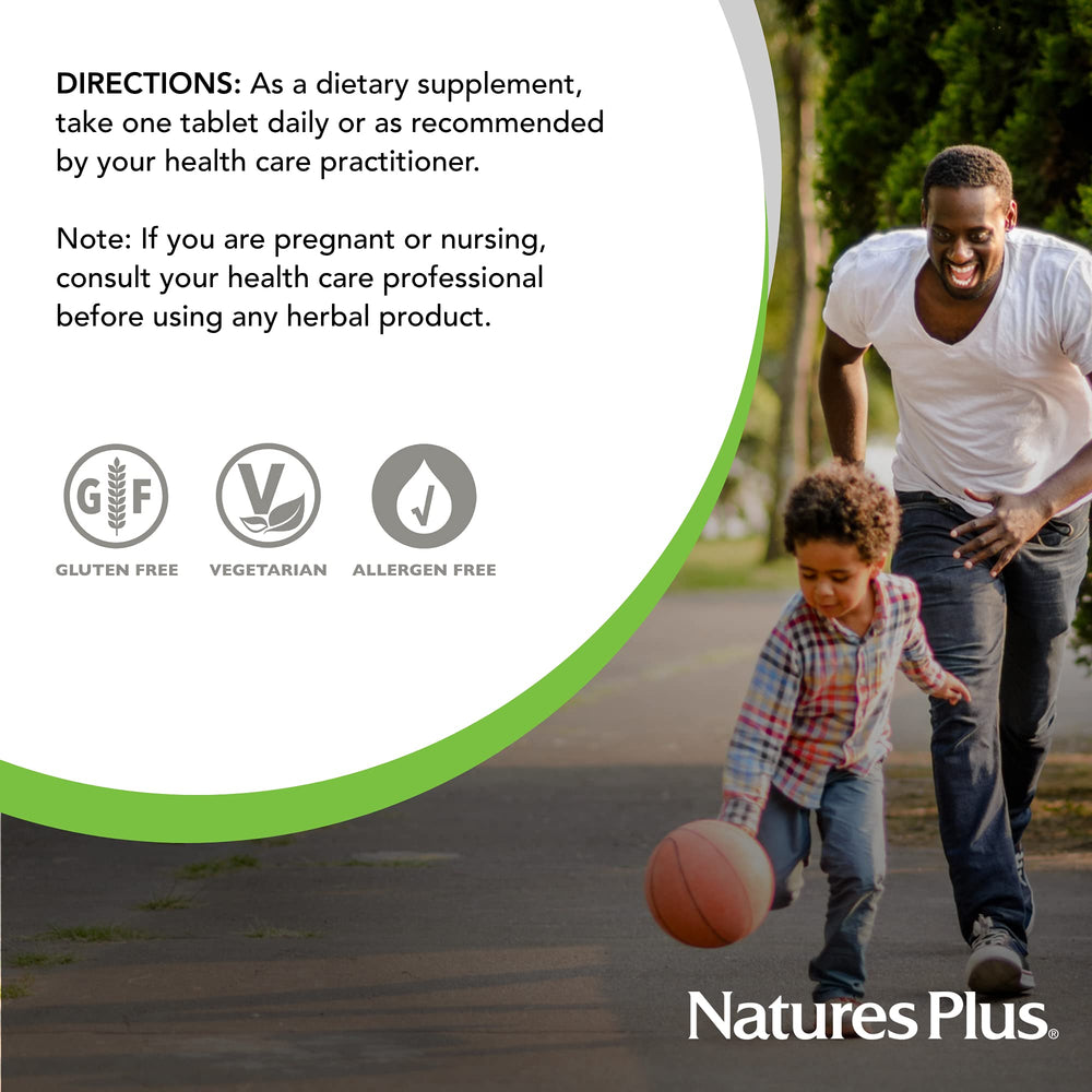 Nature's Plus Rhodiola vegan tablets, extended-release formula.