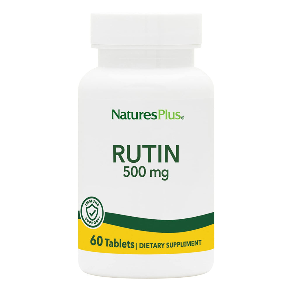 NaturesPlus Rutin 500mg bottle front view highlighting vascular support potential