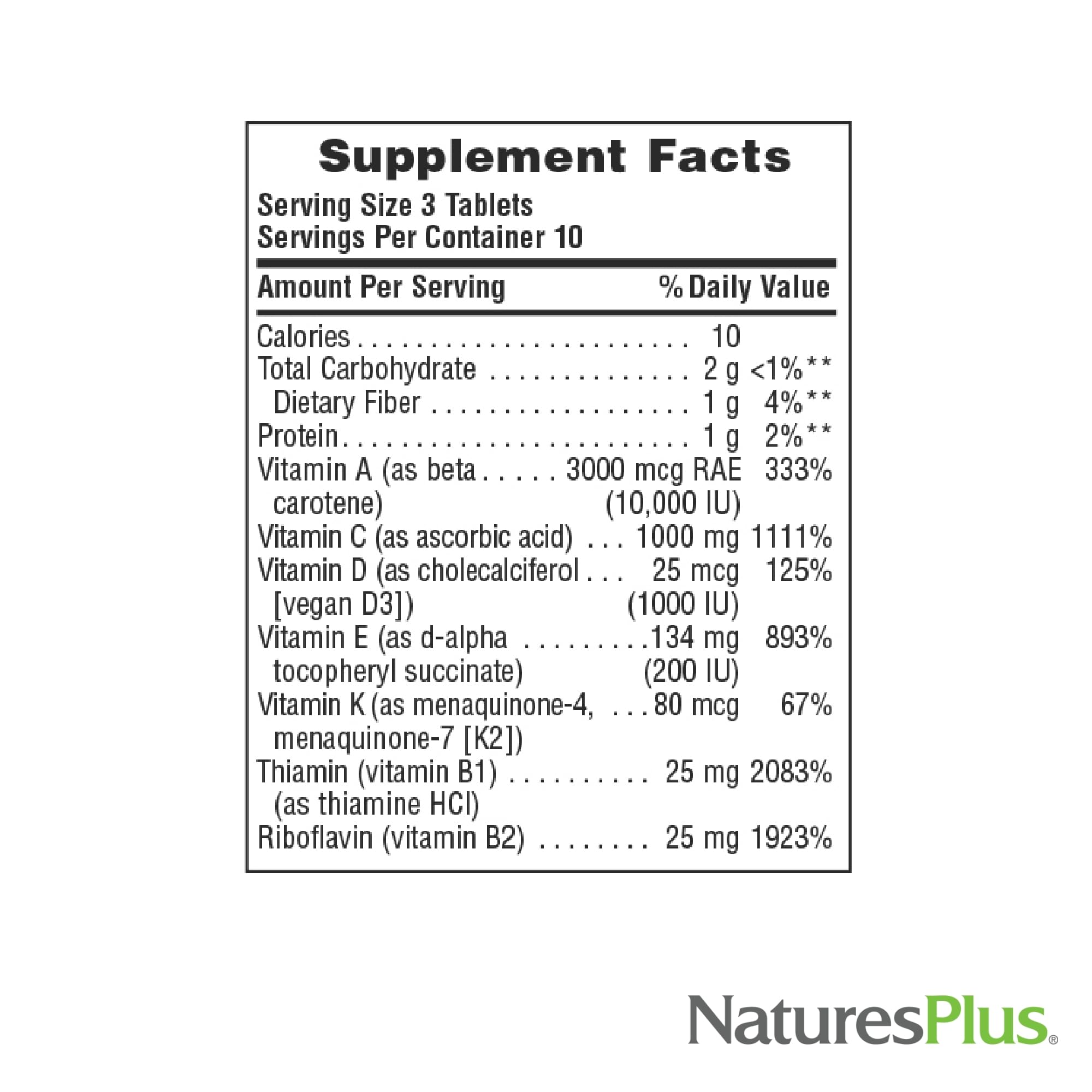 NaturesPlus Source of Life bottle with vitamin D3 emphasis.