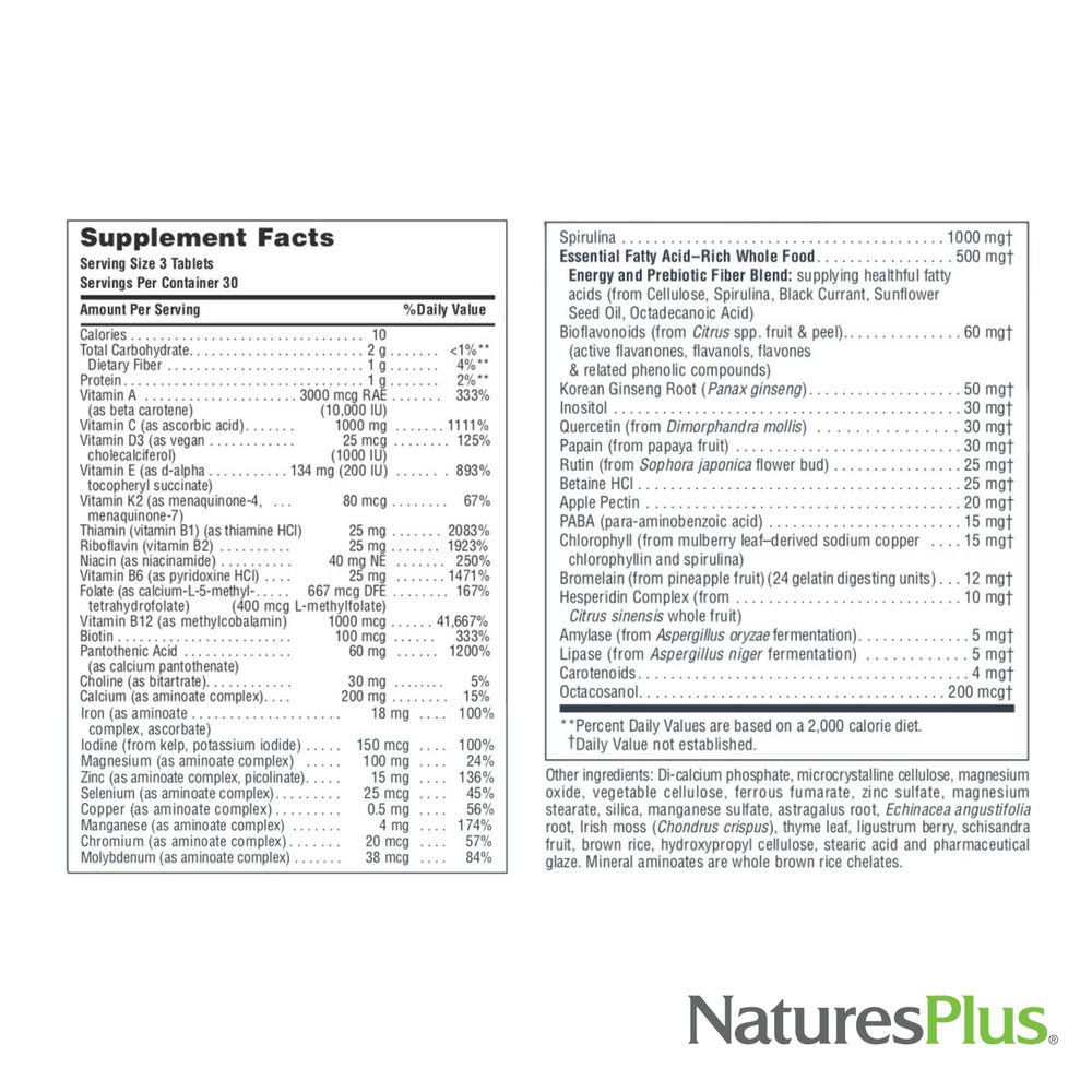 NaturesPlus Source of Life on breakfast table for daily energy