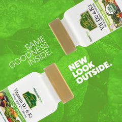 NaturesPlus Source of Life Garden capsules closeup highlighting vegan D3 K2 formula.