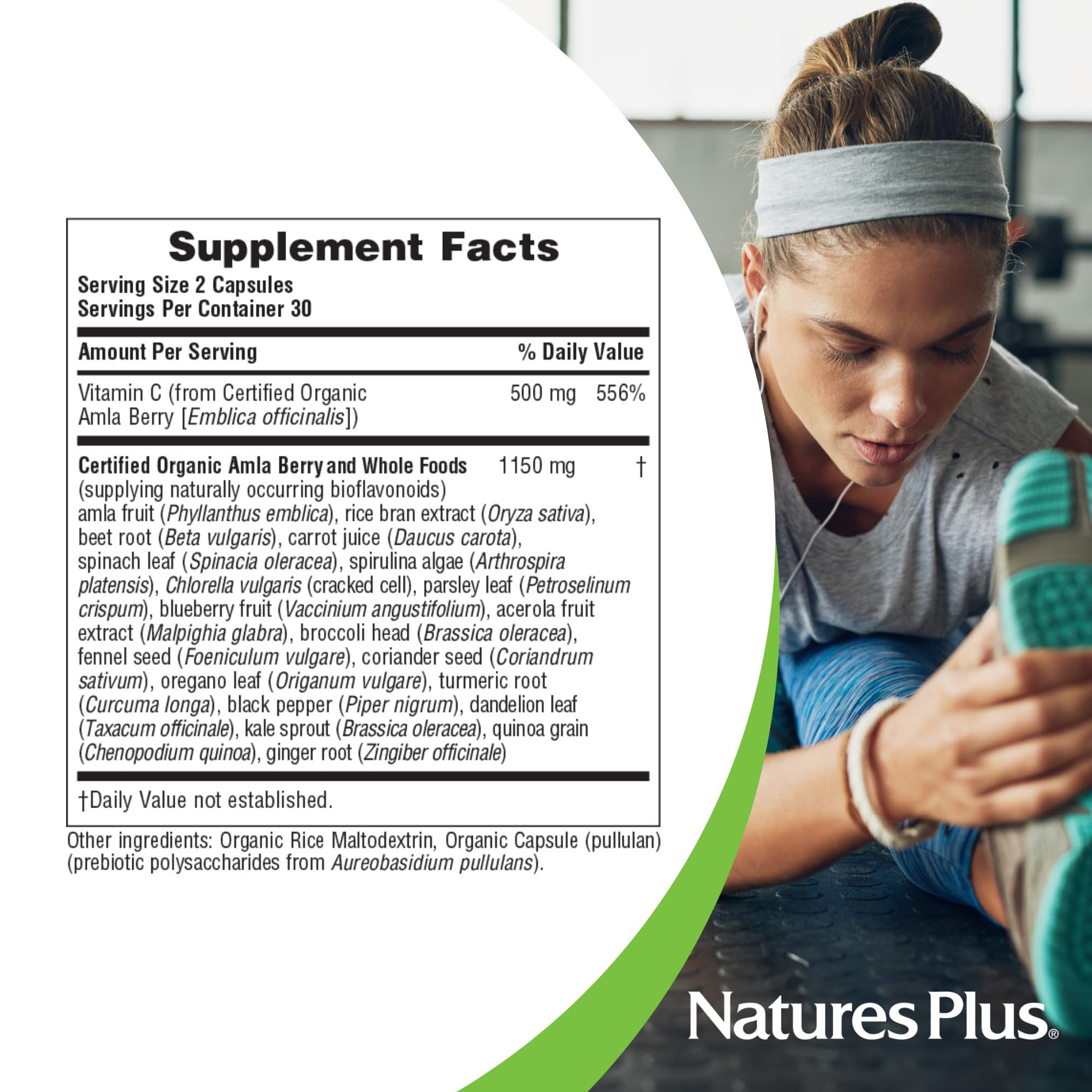 Eco-friendly packaging image for NaturesPlus Source of Life Garden Vitamin C.